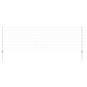 vidaXL Zaun mit Pfosten Silber 0,8 x 10 m Stahl