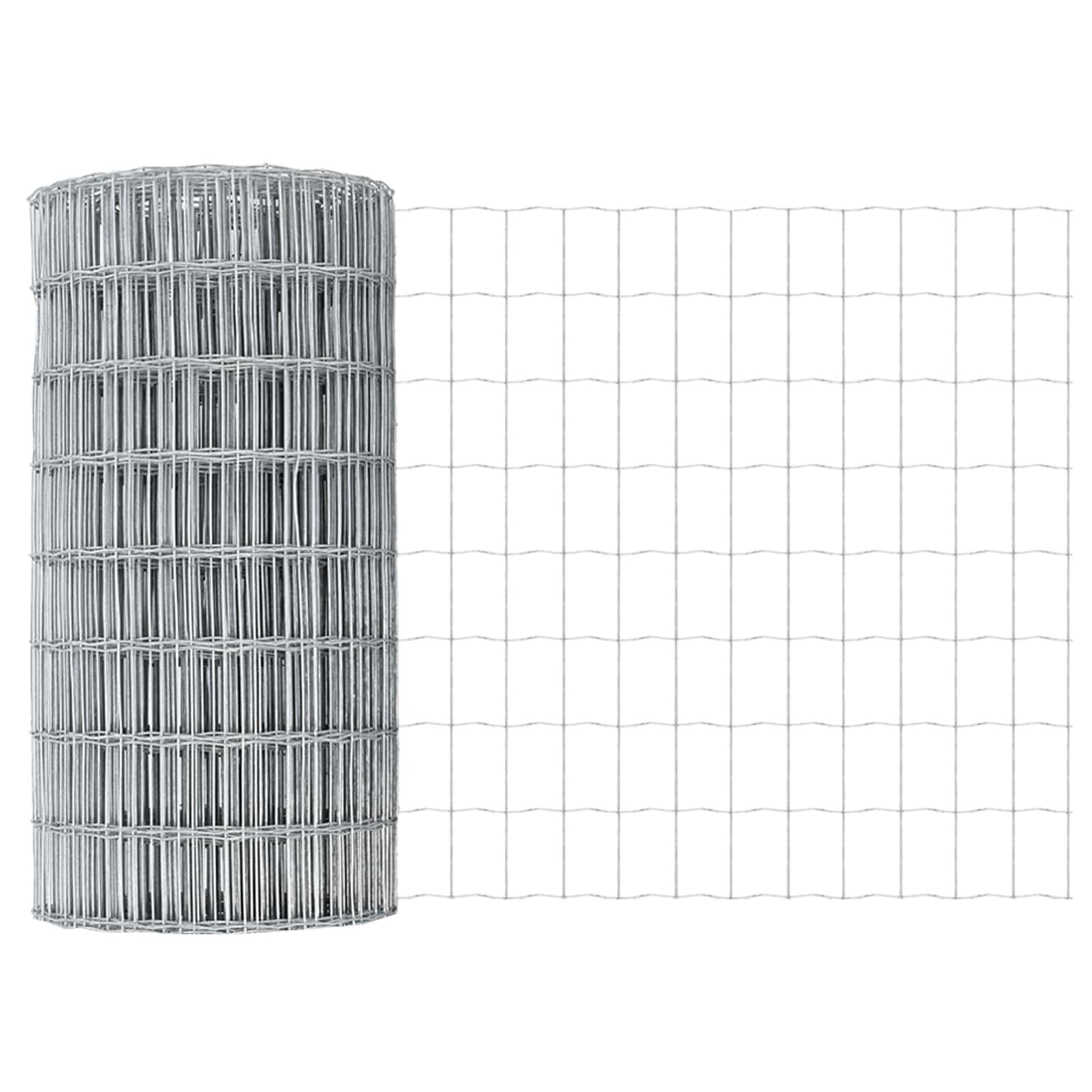 vidaXL Zaun mit Pfosten Silber 0,8 x 10 m Stahl