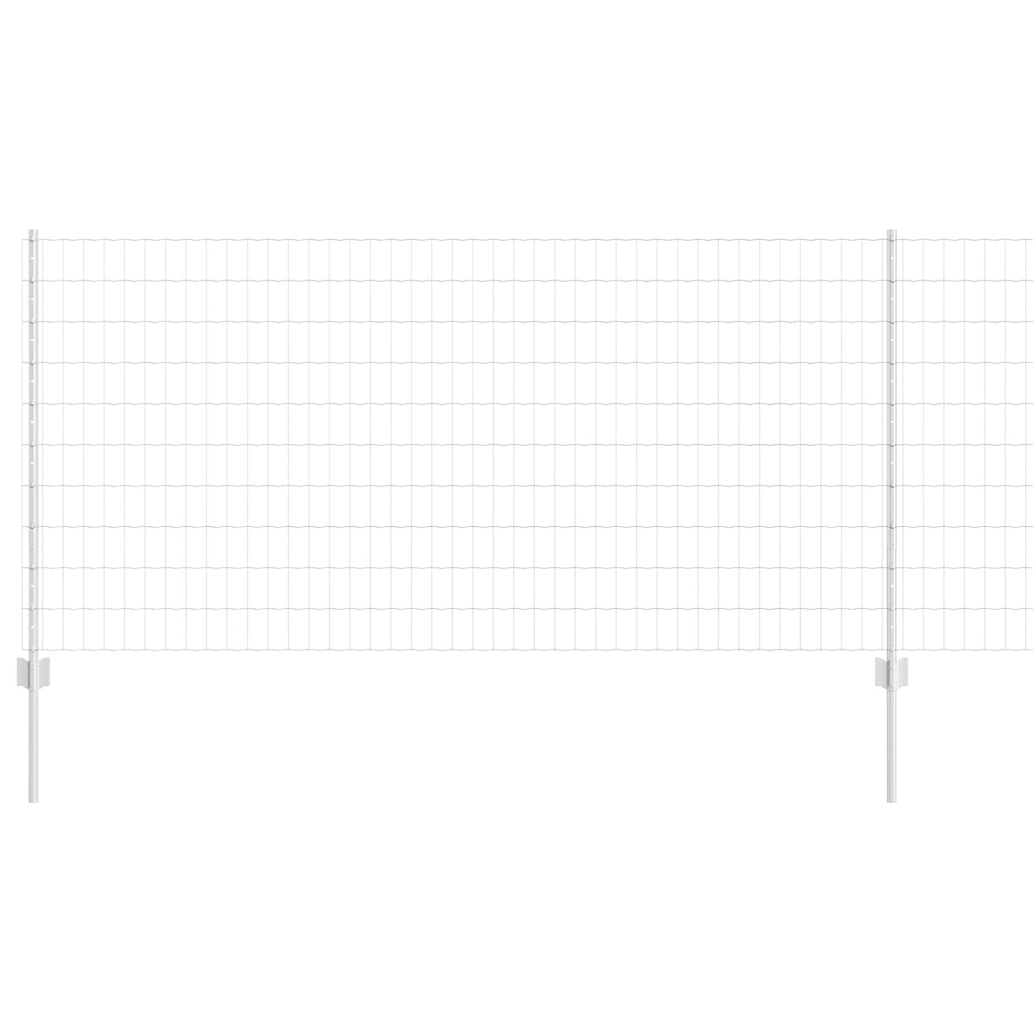 Zaun mit Pfosten Silber 1 x 10 m Stahl