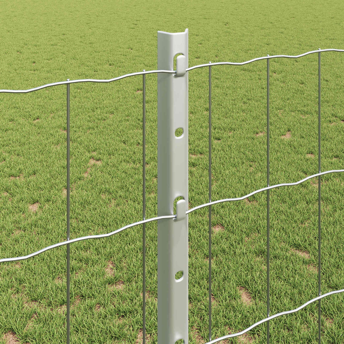 vidaXL Zaun mit Pfosten Silber 1,2 x 10 m Stahl