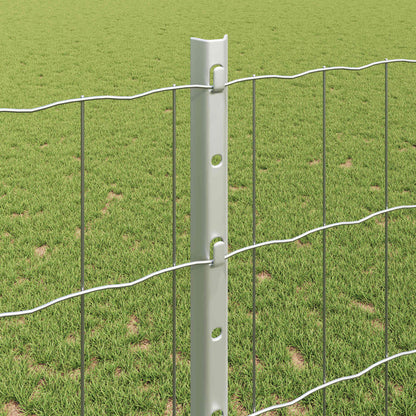 vidaXL Zaun mit Pfosten Silber 1,2 x 10 m Stahl