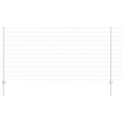 vidaXL Zaun mit Pfosten Silber 1,2 x 10 m Stahl
