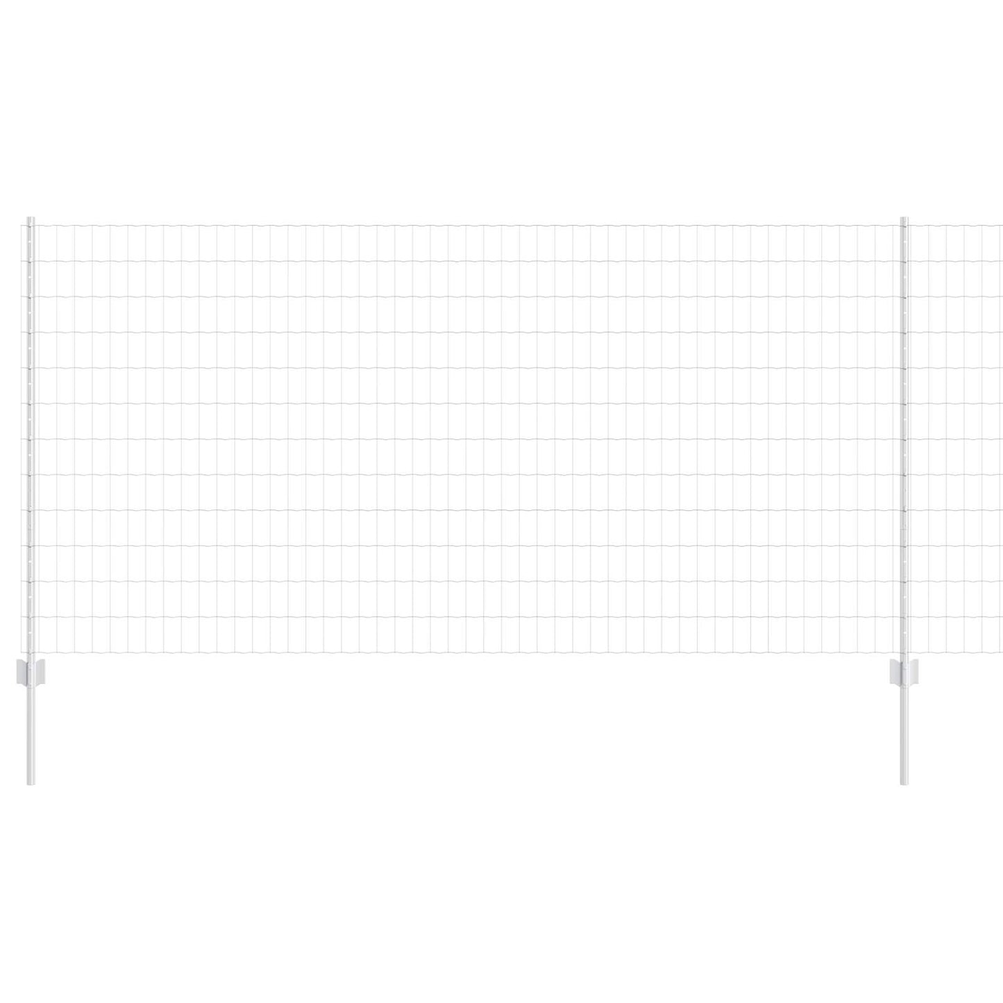 vidaXL Zaun mit Pfosten Silber 1,2 x 10 m Stahl