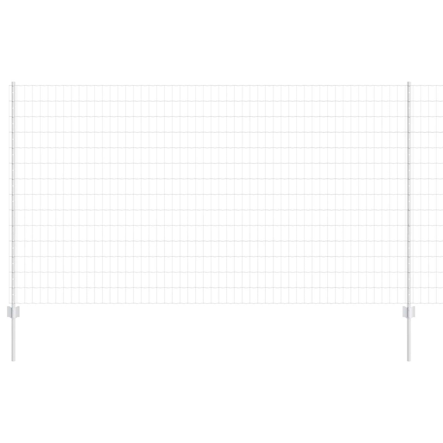 Zaun mit Pfosten Silber 1,4 x 10 m Stahl