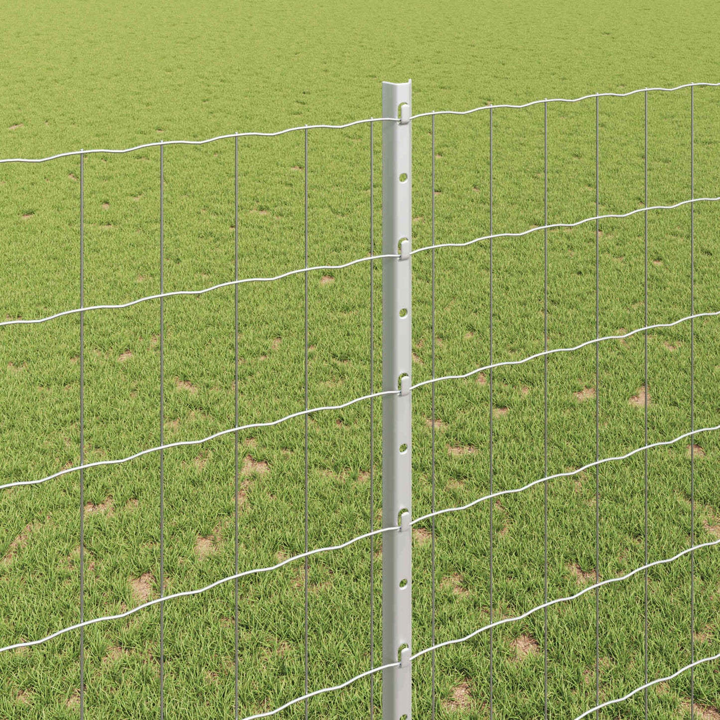 vidaXL Zaun mit Pfosten Silber 1,5 x 10 m Stahl