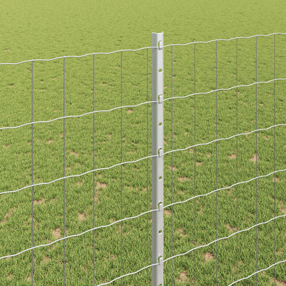 vidaXL Zaun mit Pfosten Silber 1,5 x 10 m Stahl
