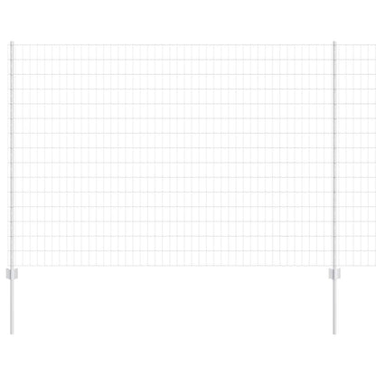 Zaun mit Pfosten Silber 1,6 x 10 m Stahl
