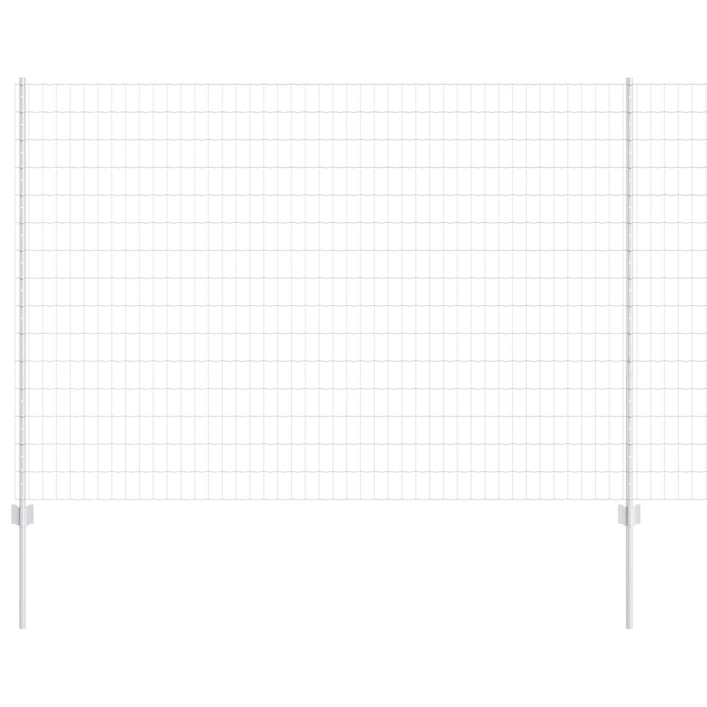 Zaun mit Pfosten Silber 1,6 x 10 m Stahl