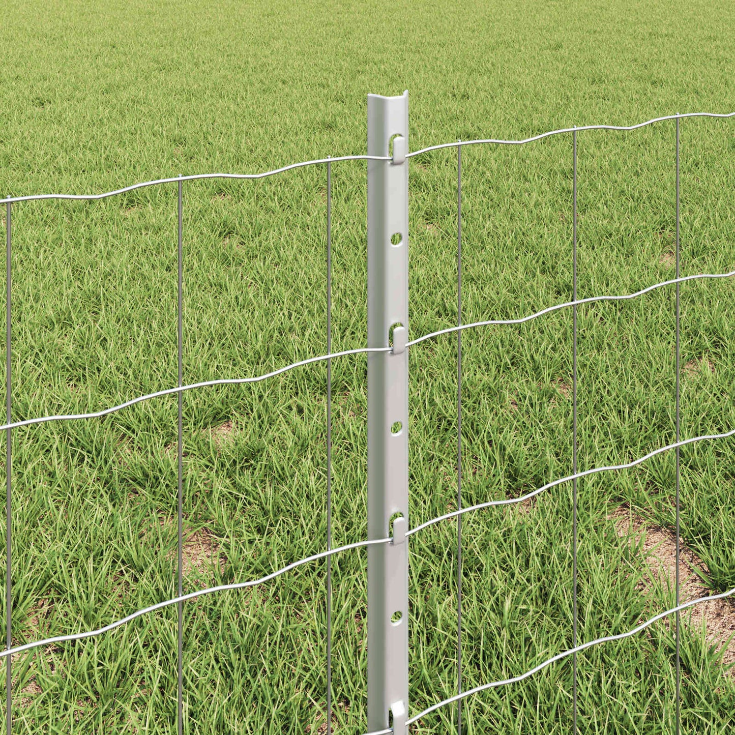 vidaXL Zaun mit Pfosten Silber 0,4 x 10 m Stahl