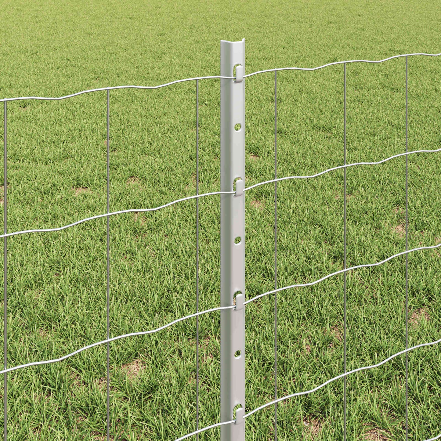 vidaXL Zaun mit Pfosten Silber 0,6 x 10 m Stahl
