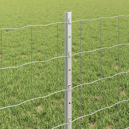 vidaXL Zaun mit Pfosten Silber 0,6 x 10 m Stahl