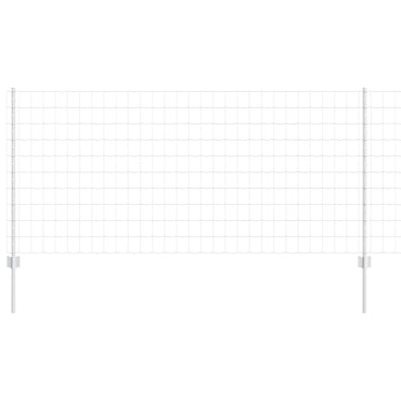 vidaXL Zaun mit Pfosten Silber 1 x 10 m Stahl