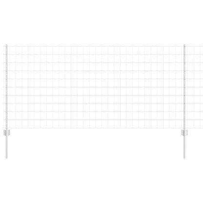 vidaXL Zaun mit Pfosten Silber 1 x 10 m Stahl