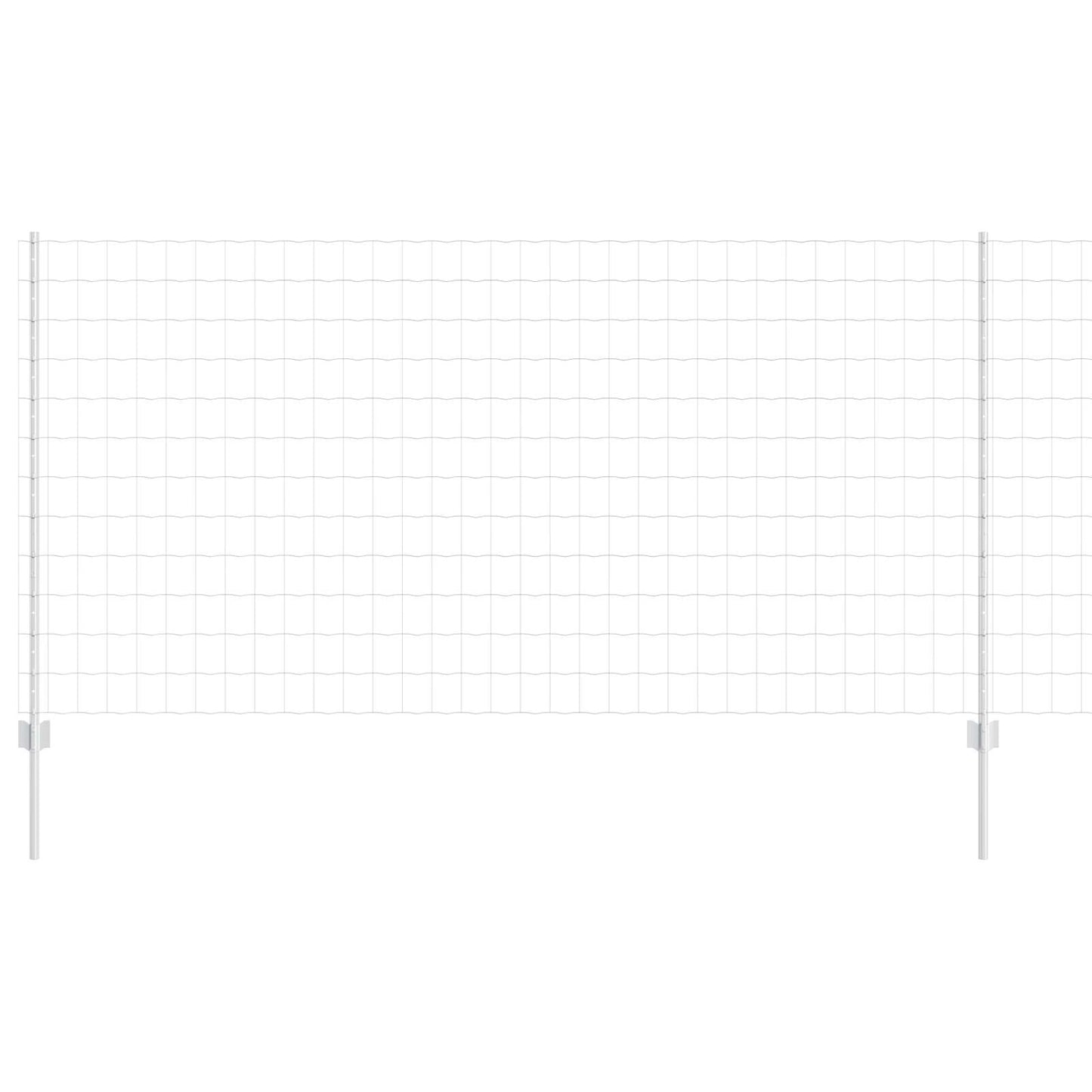 Zaun mit Pfosten Silber 1,2 x 10 m Stahl
