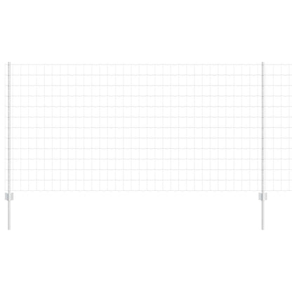 Zaun mit Pfosten Silber 1,2 x 10 m Stahl