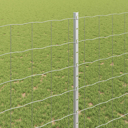 Zaun mit Pfosten Silber 1,4 x 10 m Stahl