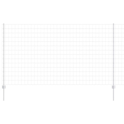 Zaun mit Pfosten Silber 1,4 x 10 m Stahl