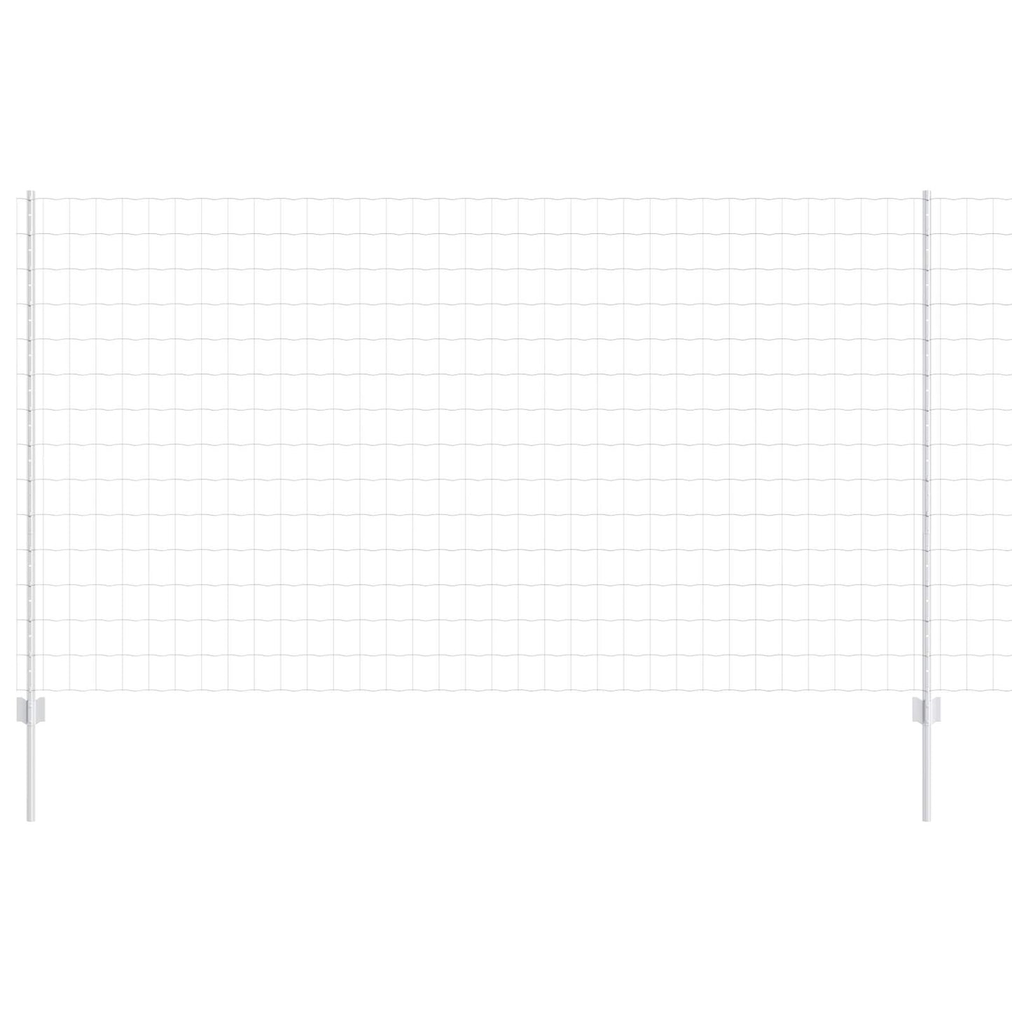 Zaun mit Pfosten Silber 1,4 x 10 m Stahl