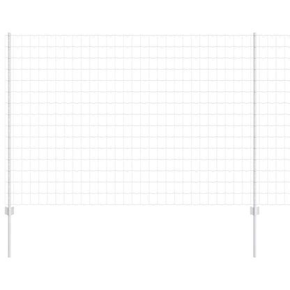 Zaun mit Pfosten Silber 1,5 x 10 m Stahl