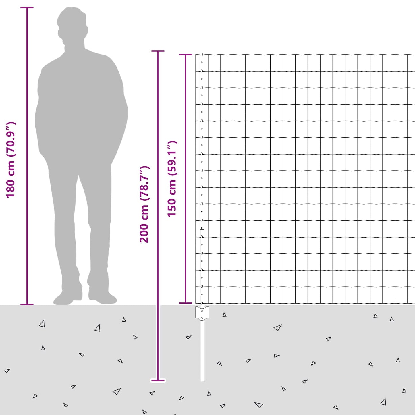 Zaun mit Pfosten Silber 1,5 x 10 m Stahl