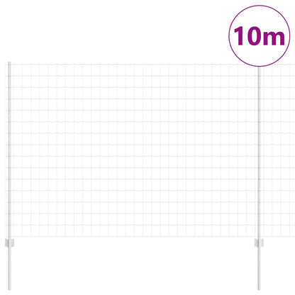 Zaun mit Pfosten Silber 1,5 x 10 m Stahl