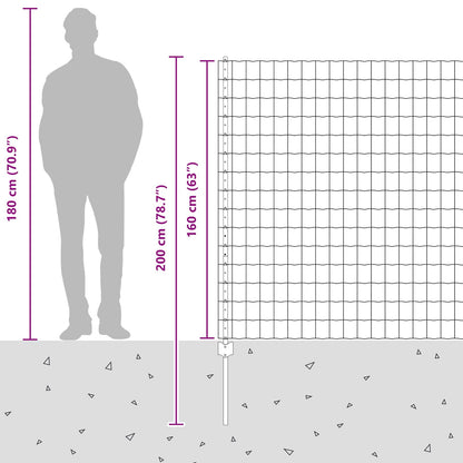 Zaun mit Pfosten Silber 1,6 x 10 m Stahl