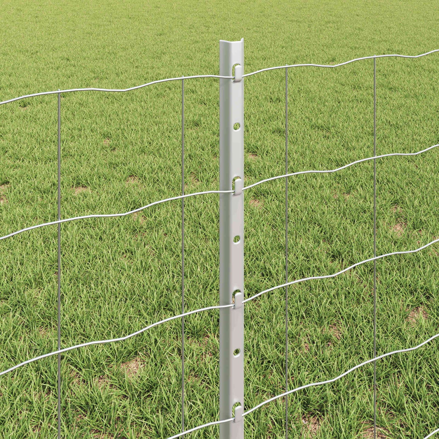 vidaXL Zaun mit Pfosten Silber 0,6 x 10 m Stahl