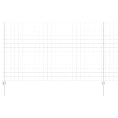 Zaun mit Pfosten Silber 1,4 x 10 m Stahl