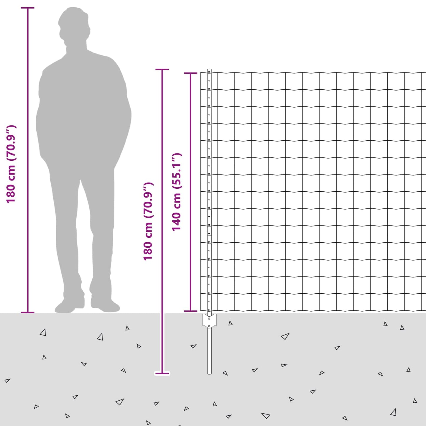Zaun mit Pfosten Silber 1,4 x 10 m Stahl