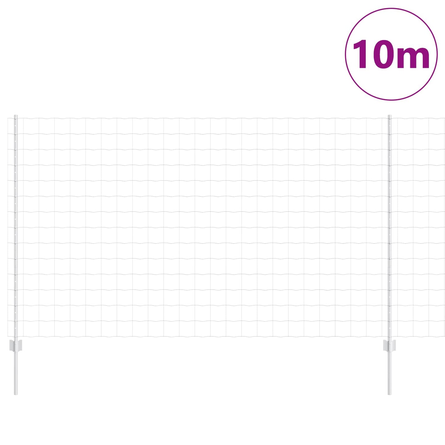 Zaun mit Pfosten Silber 1,4 x 10 m Stahl
