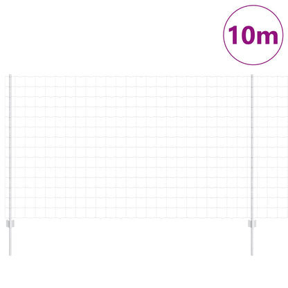 Zaun mit Pfosten Silber 1,4 x 10 m Stahl
