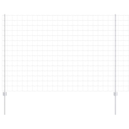Zaun mit Pfosten Silber 1,6 x 10 m Stahl