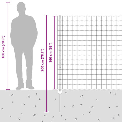Zaun mit Pfosten Silber 1,6 x 10 m Stahl
