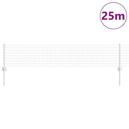 Zaun mit Pfosten Silber 0,4 x 25 m Stahl