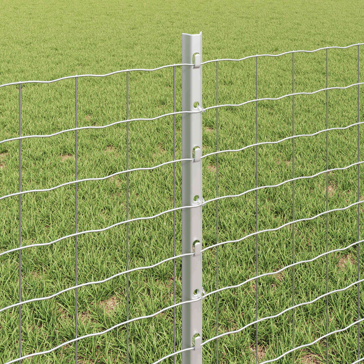 vidaXL Zaun mit Pfosten Silber 0,6 x 25 m Stahl