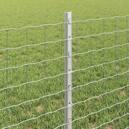 vidaXL Zaun mit Pfosten Silber 0,6 x 25 m Stahl