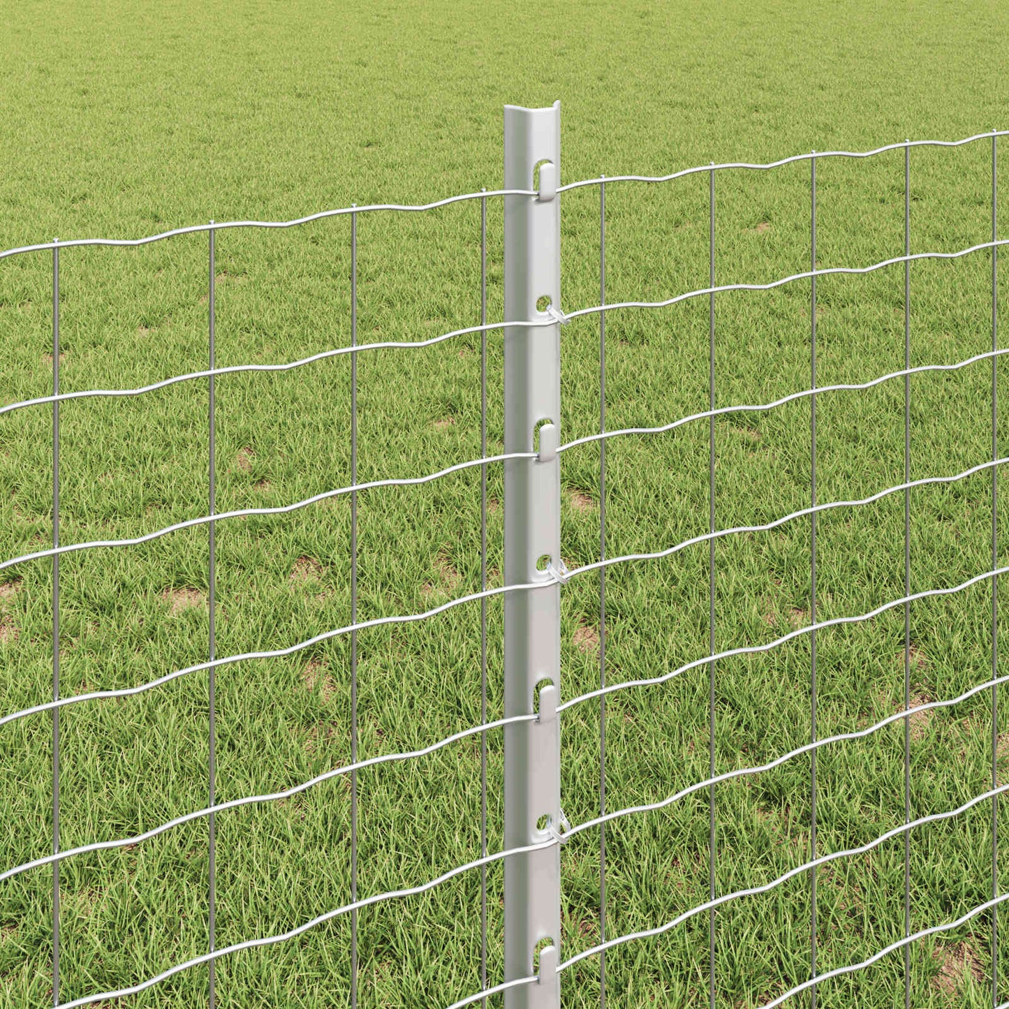 vidaXL Zaun mit Pfosten Silber 0,8 x 25 m Stahl