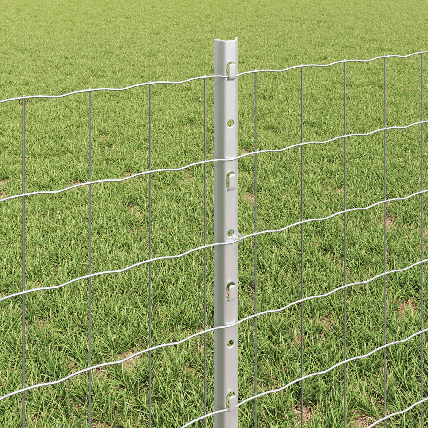 vidaXL Zaun mit Pfosten Silber 0,6 x 25 m Stahl
