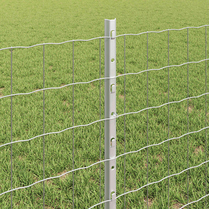 vidaXL Zaun mit Pfosten Silber 0,6 x 25 m Stahl