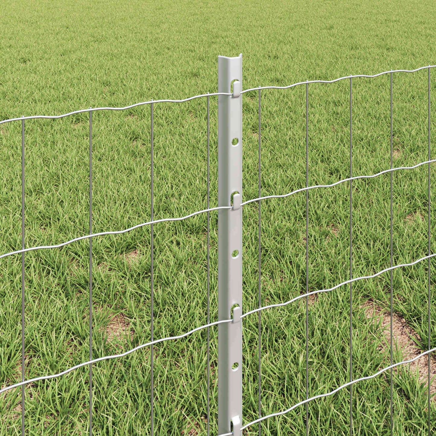 vidaXL Zaun mit Pfosten Silber 0,4 x 25 m Stahl