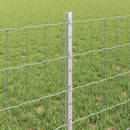 vidaXL Zaun mit Pfosten Silber 0,6 x 25 m Stahl