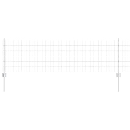 vidaXL Zaun mit Pfosten Silber 0,6 x 25 m Stahl
