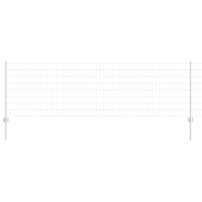 Zaun mit Pfosten Silber 0,8 x 25 m Stahl
