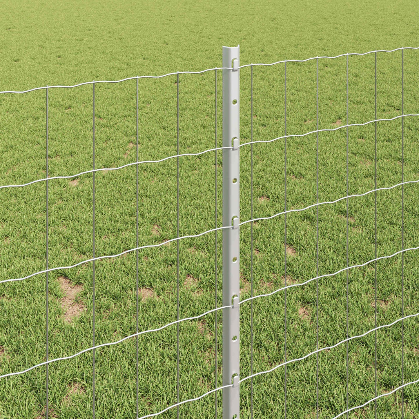 vidaXL Clôture avec poteaux Argenté 1 x 25 m Acier