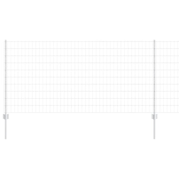 vidaXL Zaun mit Pfosten Silber 1 x 25 m Stahl