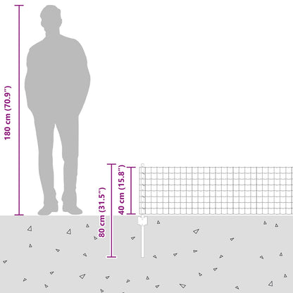 Zaun mit Pfosten Silber 0,4 x 25 m Stahl