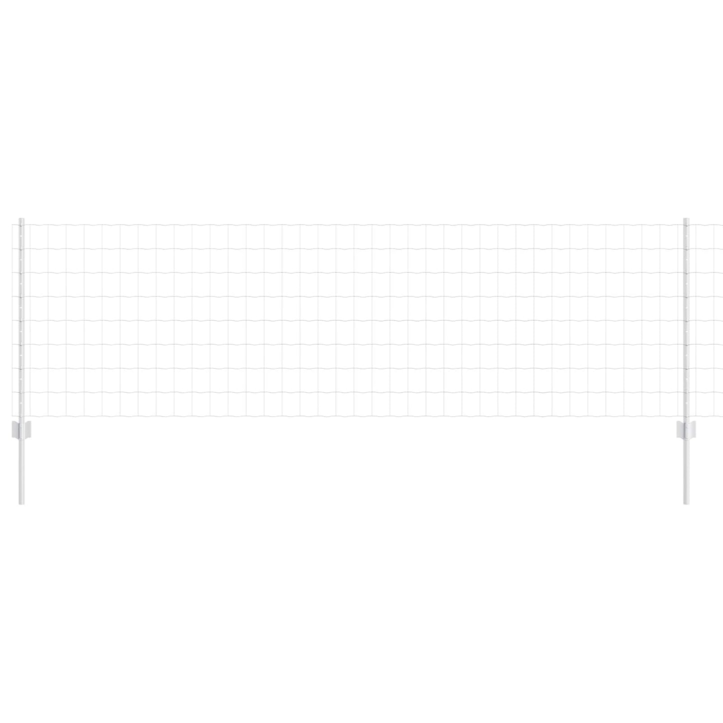 Zaun mit Pfosten Silber 0,8 x 25 m Stahl