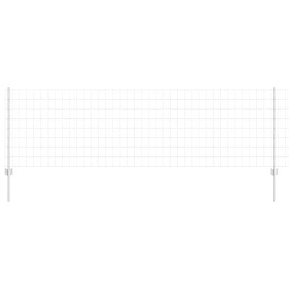 Zaun mit Pfosten Silber 0,8 x 25 m Stahl