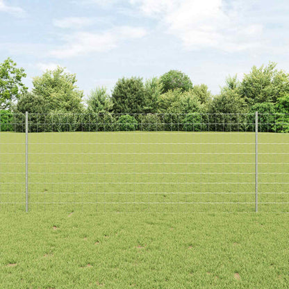 vidaXL Clôture avec poteaux Argenté 1 x 25 m Acier