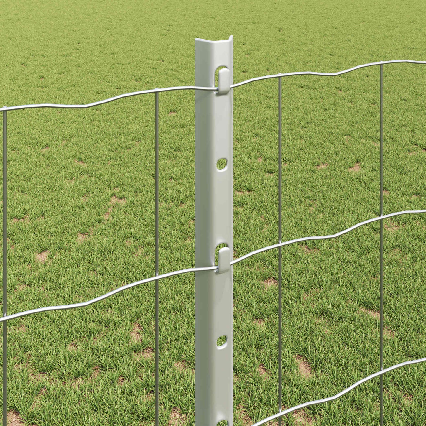 vidaXL Zaun mit Pfosten Silber 1,2 x 25 m Stahl